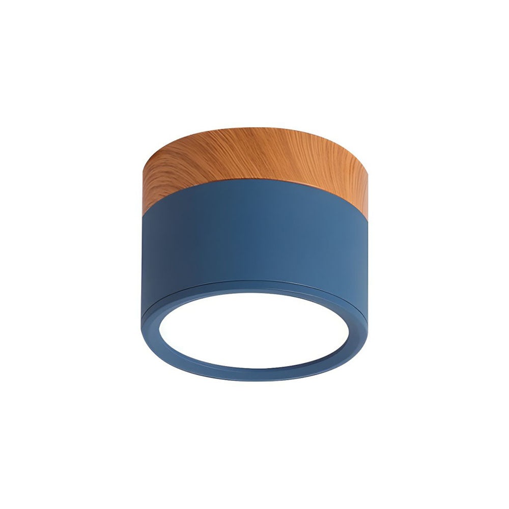 Nordic Macaron Wood Art LED Surface Mounted Multi-Color Tube Light Ceiling Mounted