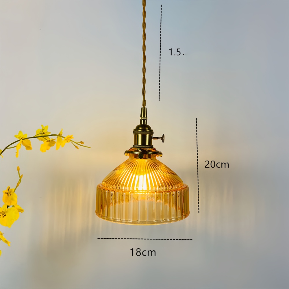 Nordic Retro Brass Glass Chandelier Creative Coffee Shop Bedroom Lighting