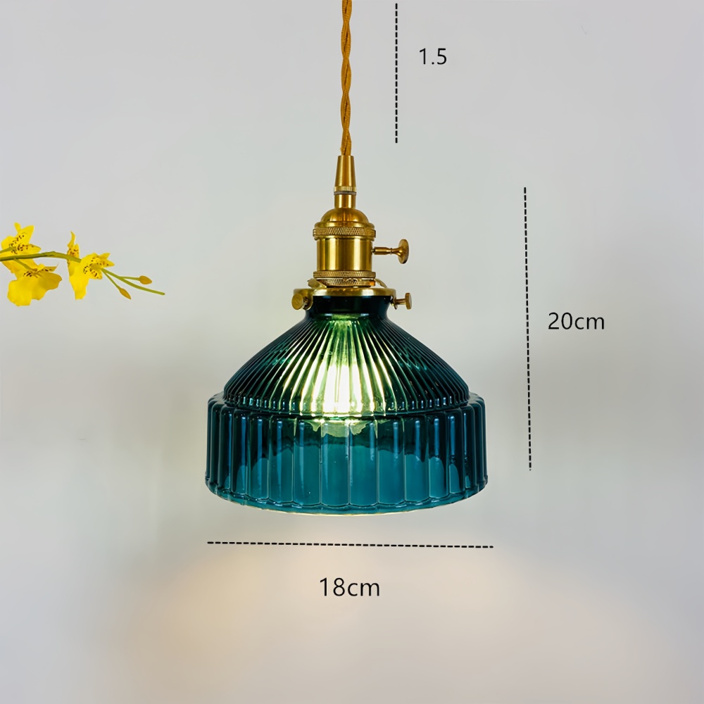 Nordic Retro Brass Glass Chandelier Creative Coffee Shop Bedroom Lighting