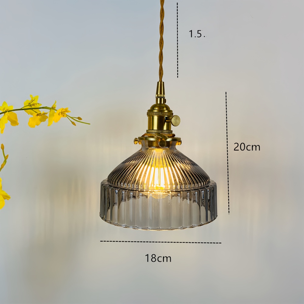 Nordic Retro Brass Glass Chandelier Creative Coffee Shop Bedroom Lighting