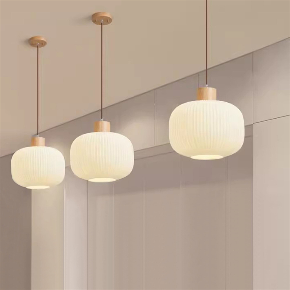Japanese Style Log Winde Minimalist Modern Restaurant bar Glass Chandelier