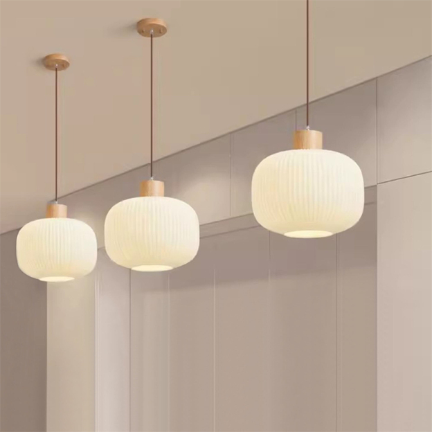 Japanese Style Log Winde Minimalist Modern Restaurant bar Glass Chandelier