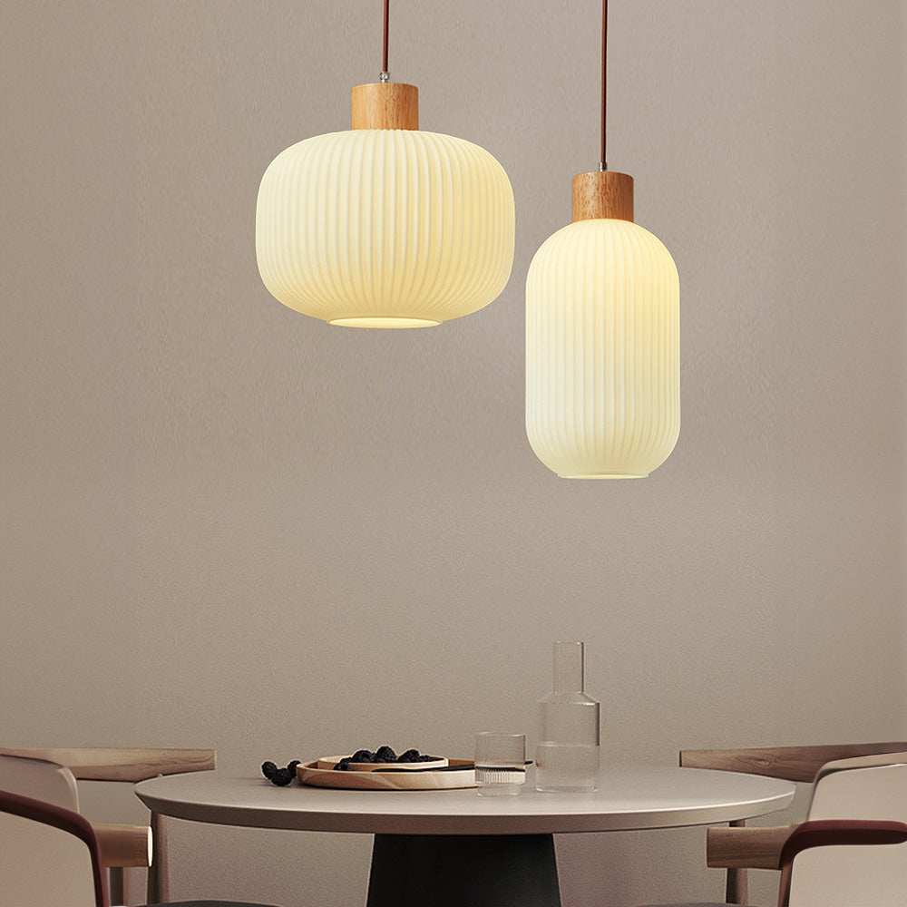 Japanese Style Log Winde Minimalist Modern Restaurant bar Glass Chandelier