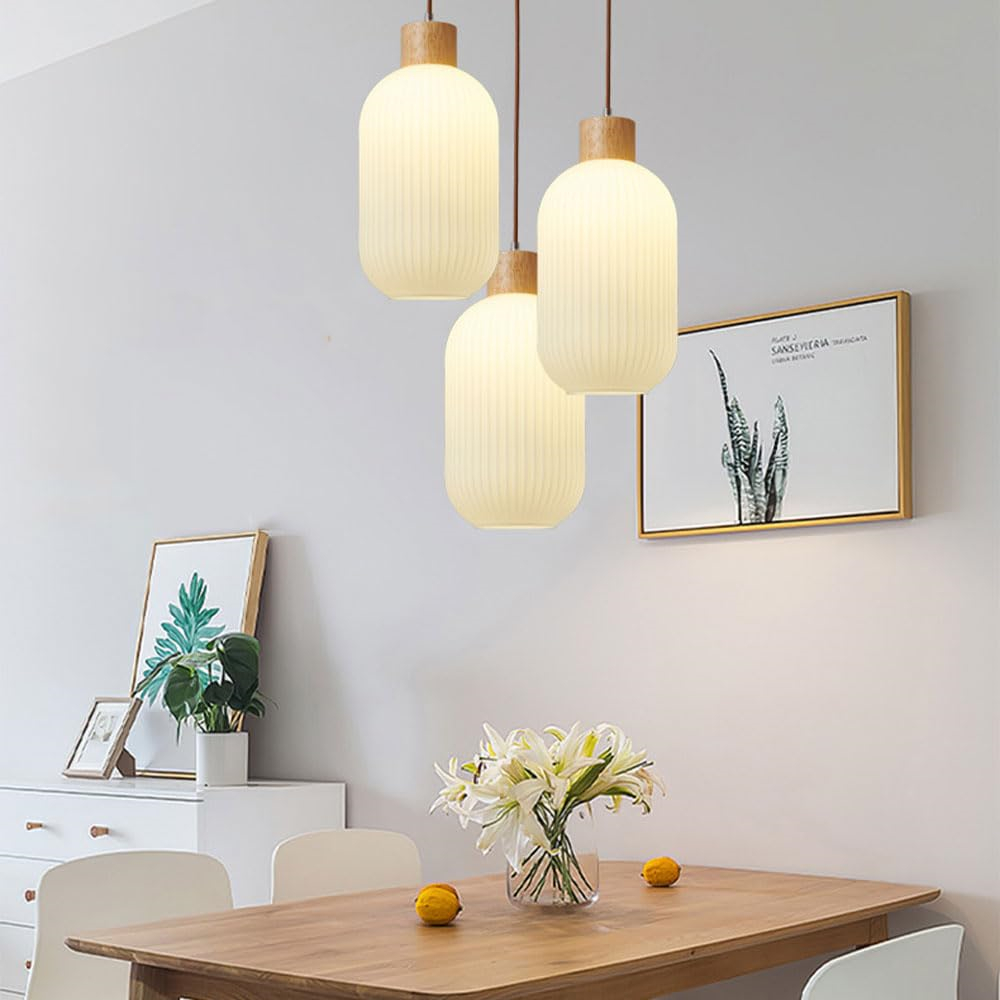 Japanese Style Log Winde Minimalist Modern Restaurant bar Glass Chandelier