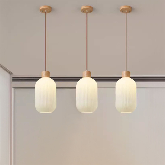Japanese Style Log Winde Minimalist Modern Restaurant bar Glass Chandelier