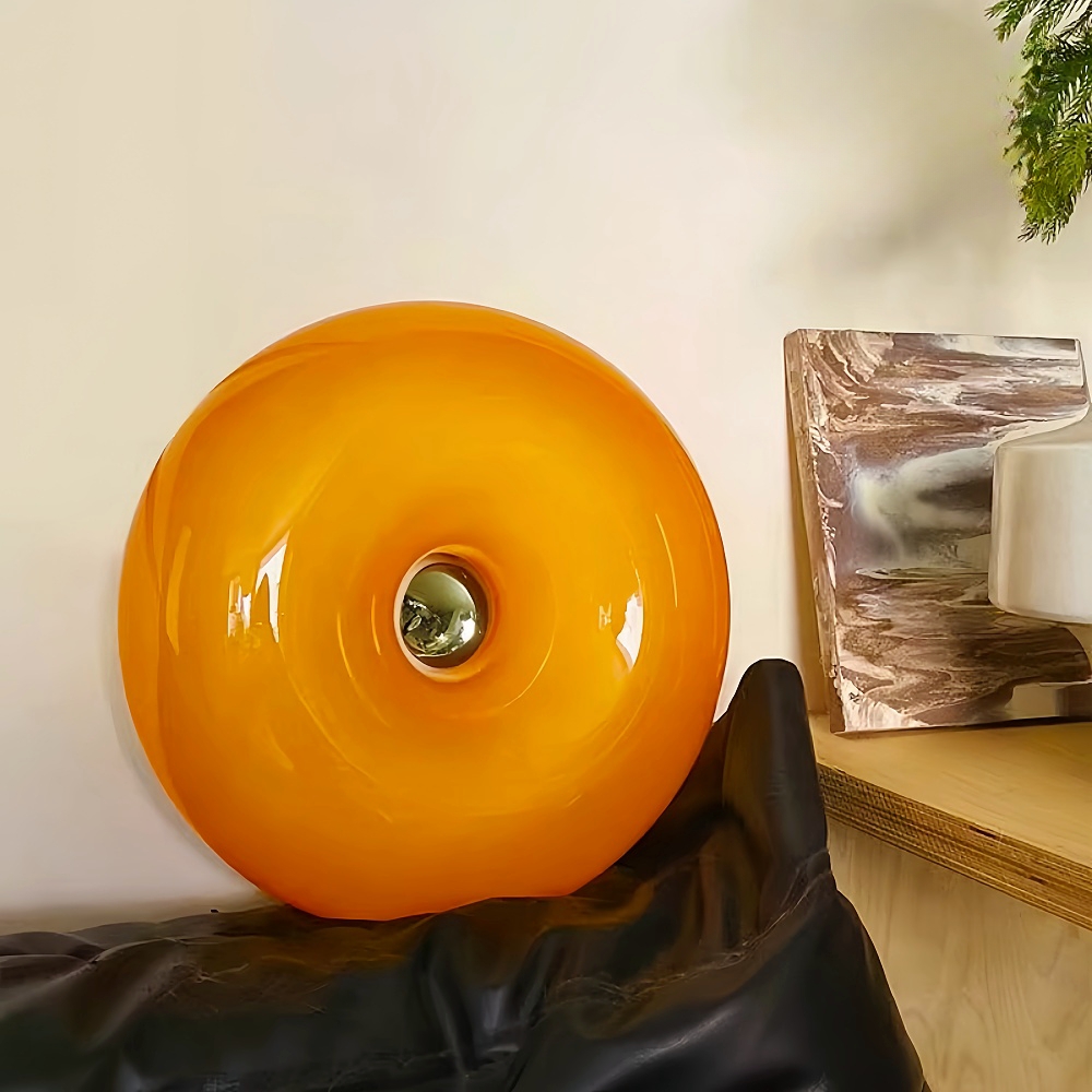 Modern Style Donut Shaped Circular Glass Table Lamp Touch Type Wall Lamp
