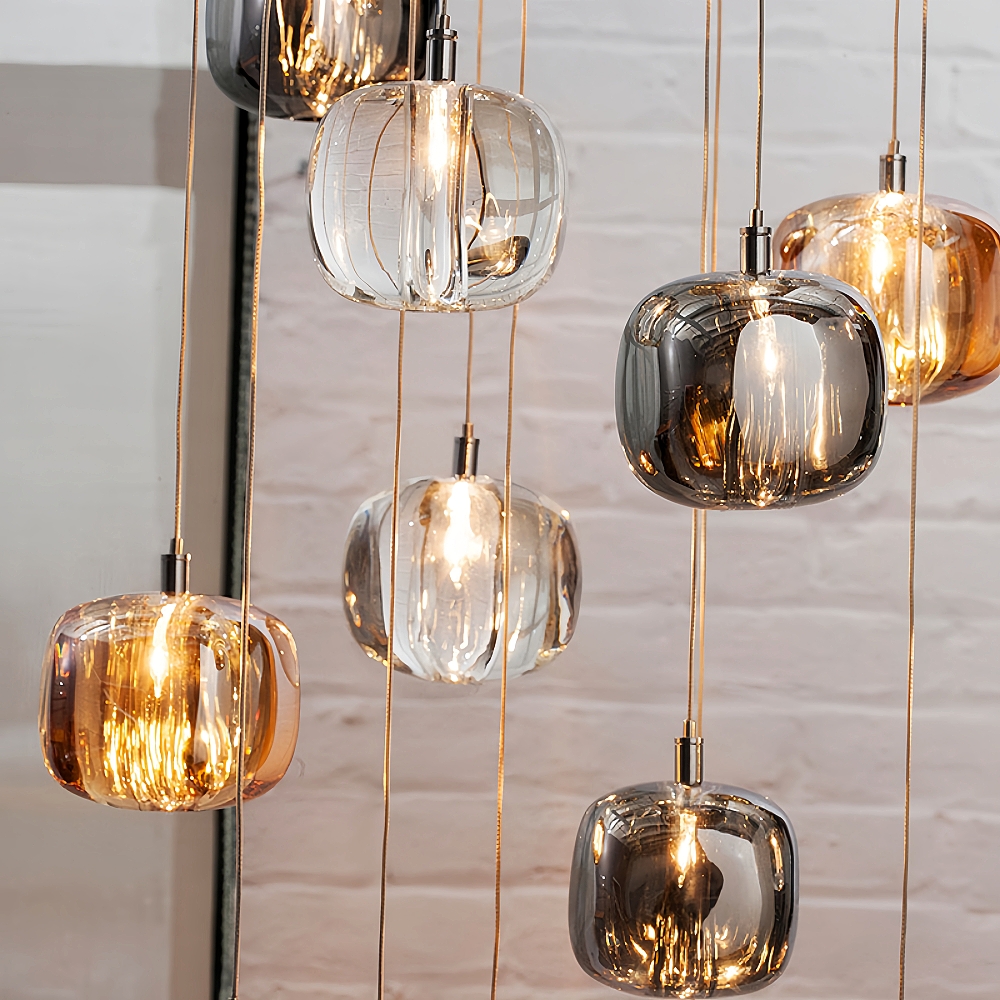 Nordic Modern Art Crystal Apple Shaped Bar Counter Kitchen Pendant Light