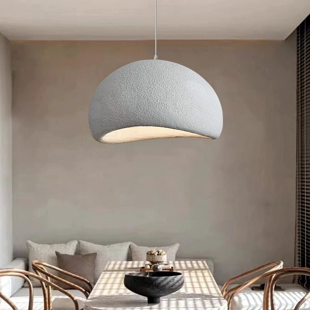 Nordic Japandi Living Room Handmade Oval Resin Chandelier Lamp