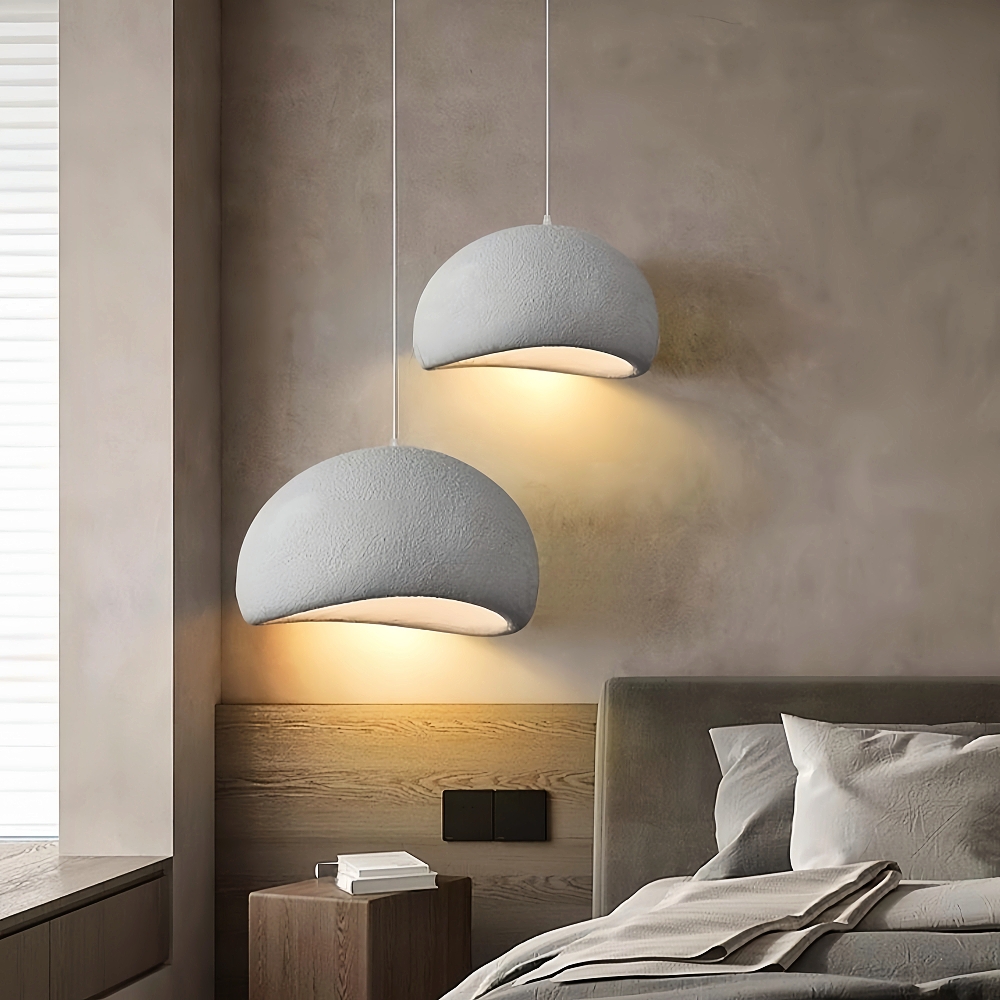 Nordic Japandi Living Room Handmade Oval Resin Chandelier Lamp