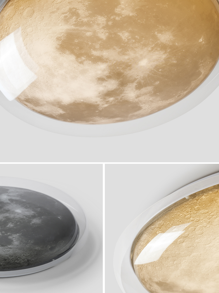 Modern Creative Semi-Circular Moon Acrylic Ceiling Light Bedroom Ambient Lighting