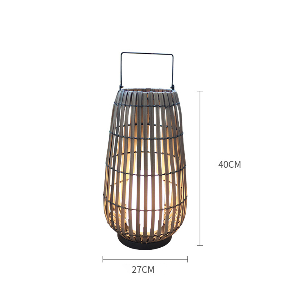Outdoor Rattan Villa Garden Lawn Light Balcony Floor Lamp