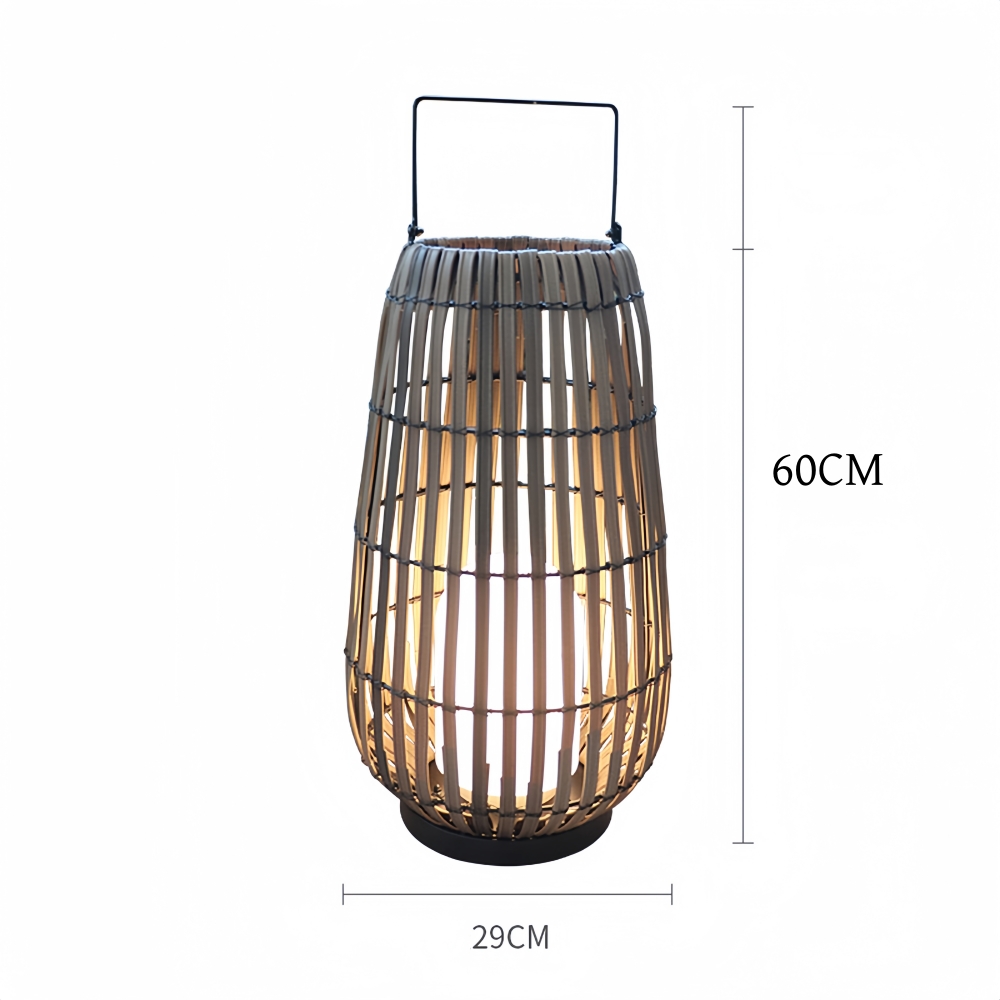 Outdoor Rattan Villa Garden Lawn Light Balcony Floor Lamp