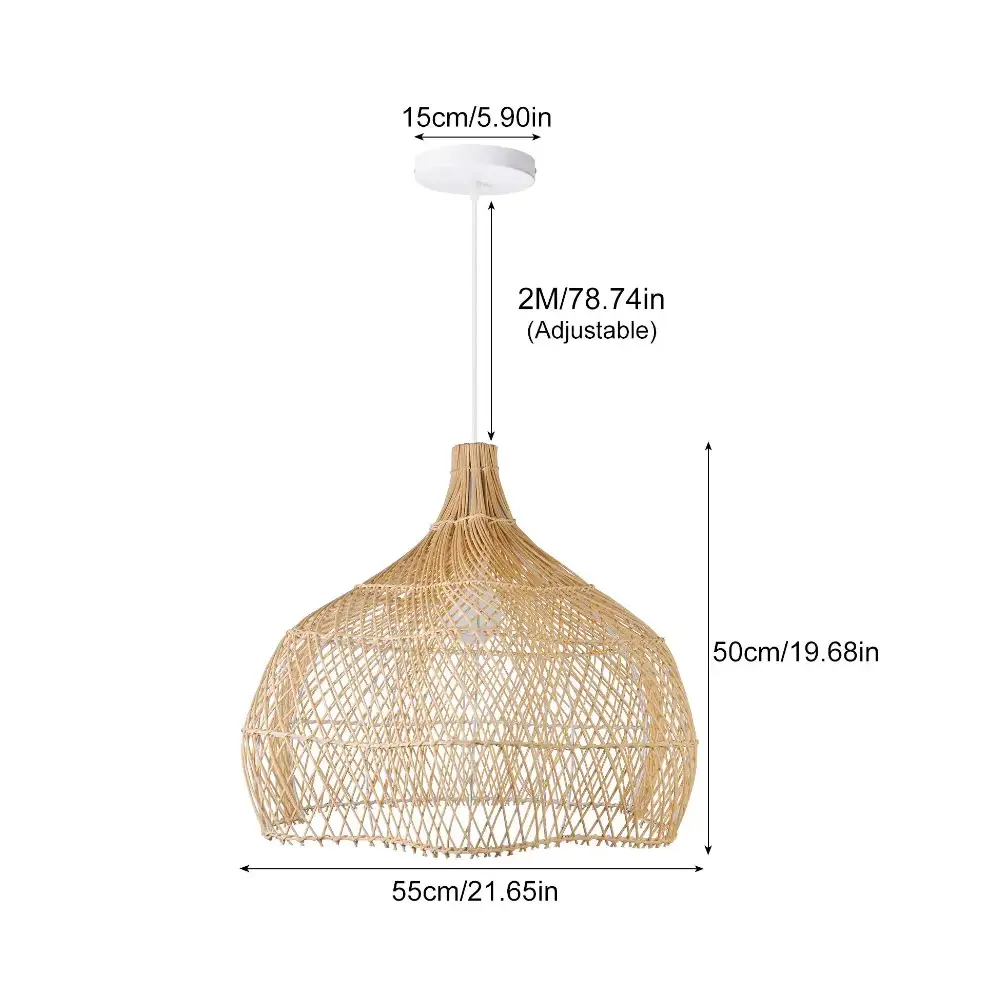 Wabi Sabi Rattan Chandelier Oversized Living Room Scandinavian Light