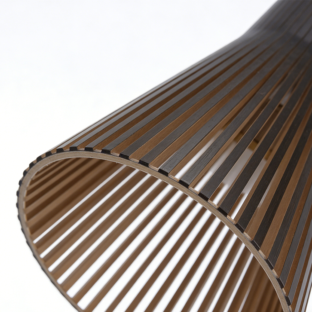 Fluted Wood Flare Pendant Lamp Sculptural Ambient Lighting