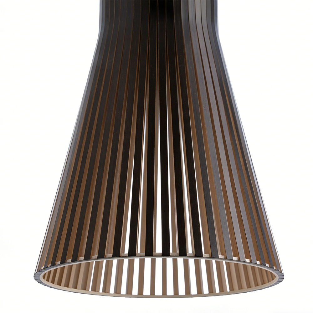 Fluted Wood Flare Pendant Lamp Sculptural Ambient Lighting