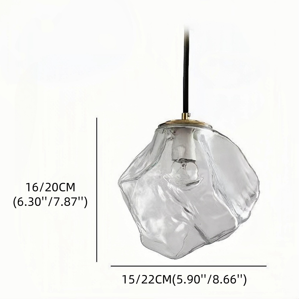 Modern Minimalist Art Ice Glass Pendant Light Creative Entrance Bar Counter Pendant Light