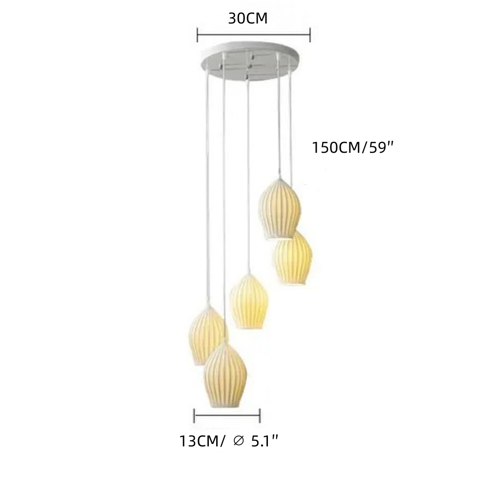 Scandinavian Ceramic Pendant Light Staircase Decor Lighting