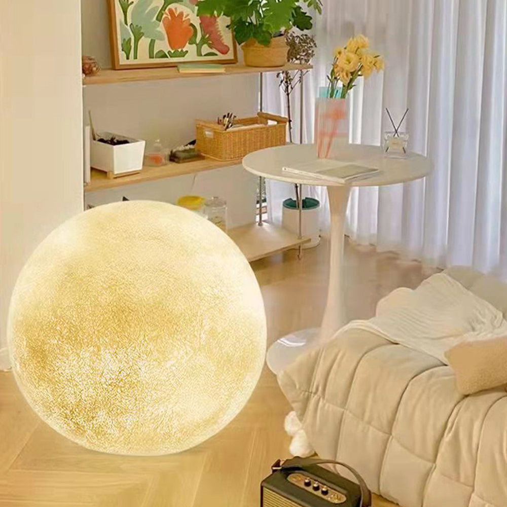 Nordic Creative Interior Resin Fiber Art Moon Floor Lamp