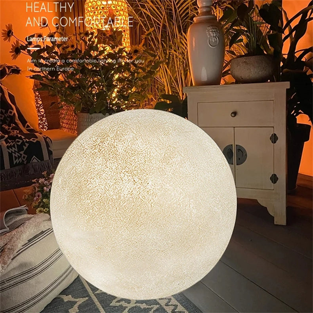 Nordic Creative Interior Resin Fiber Art Moon Floor Lamp