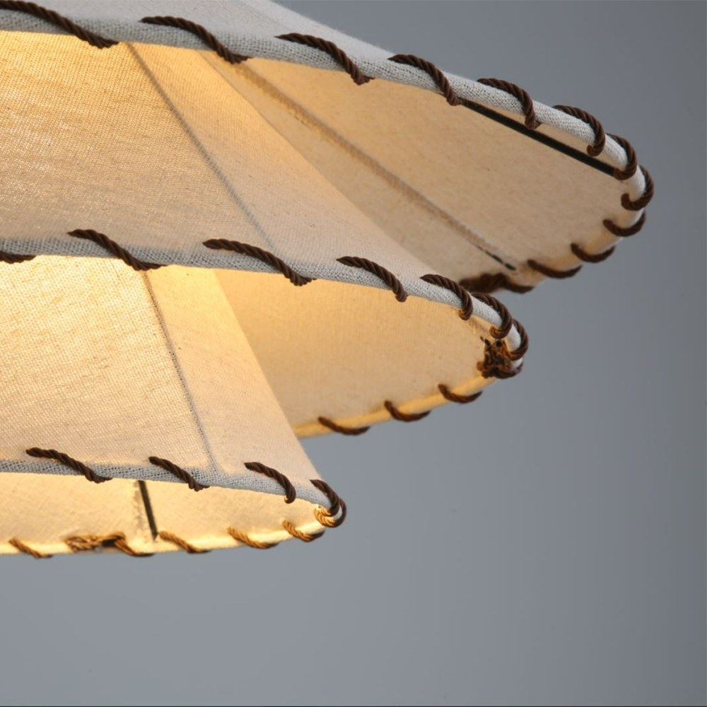 Vinatge Wabi-Sabi Lotus Leaf Fabric Pendant Light
