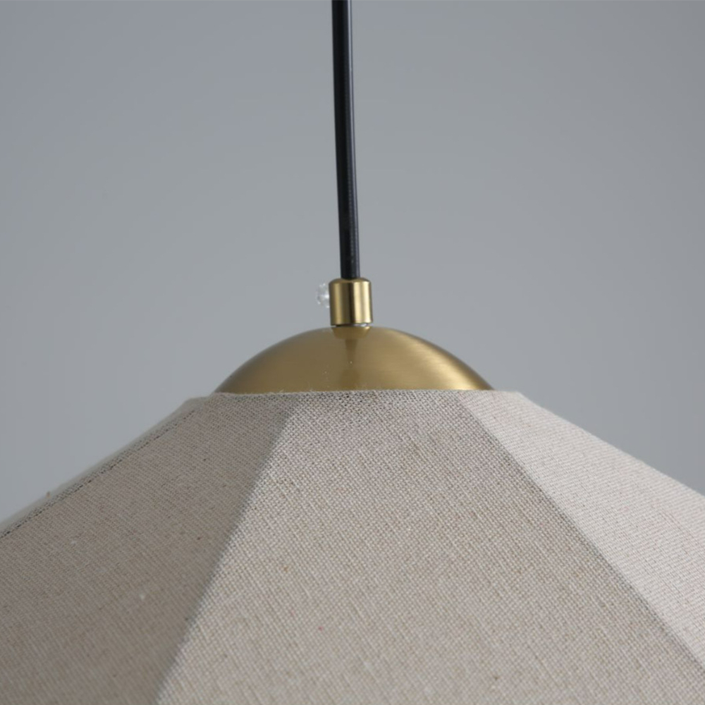 Vinatge Wabi-Sabi Lotus Leaf Fabric Pendant Light