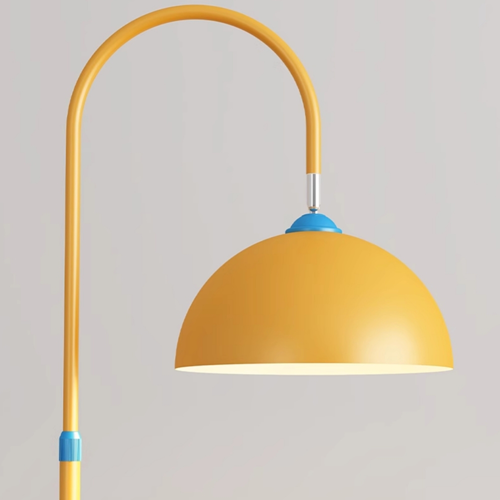 Modern Iron & Marble Floor Lamp with Integrated Storage Rack - Kids Room/Study