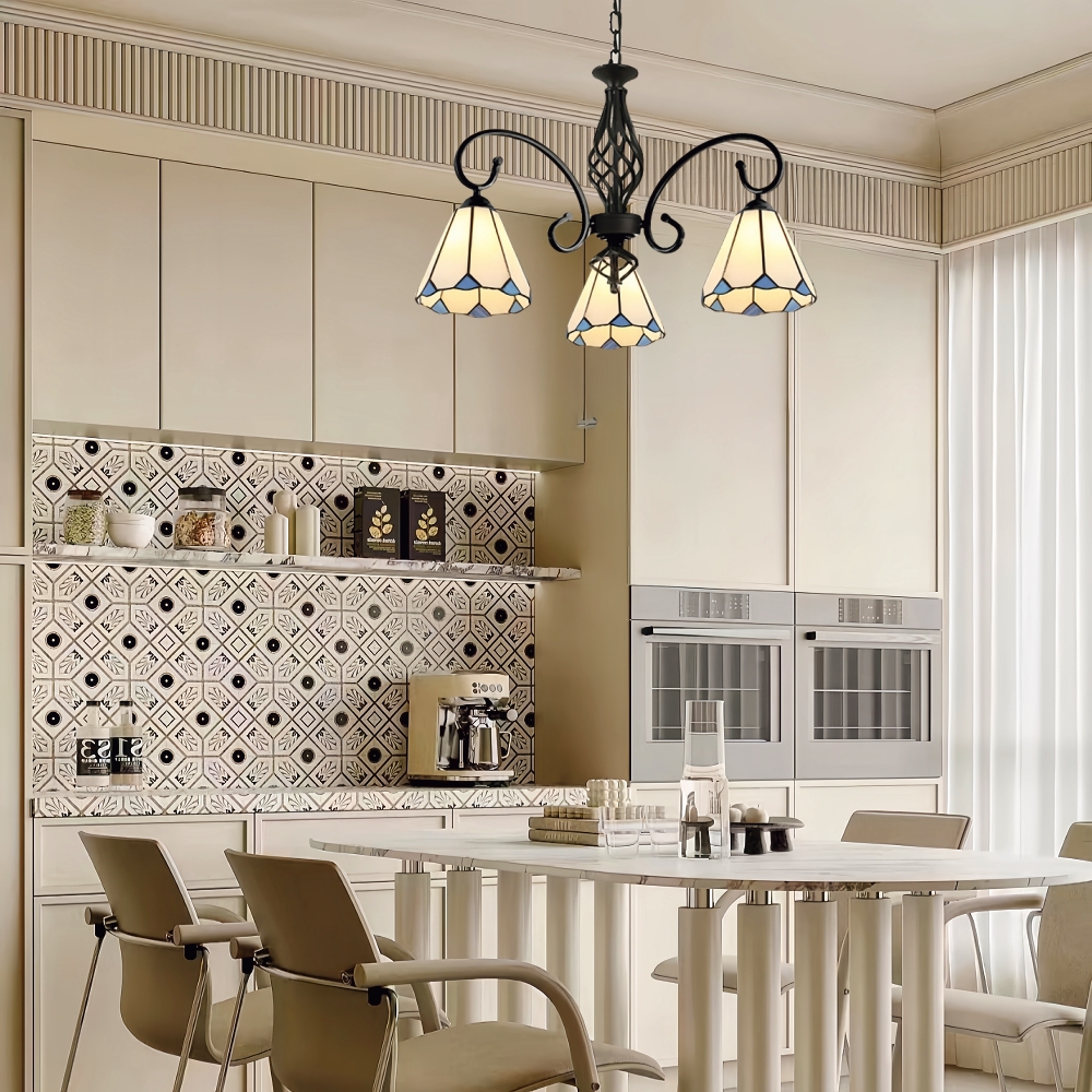 Mediterranean Style European Colored Glass Chandelier