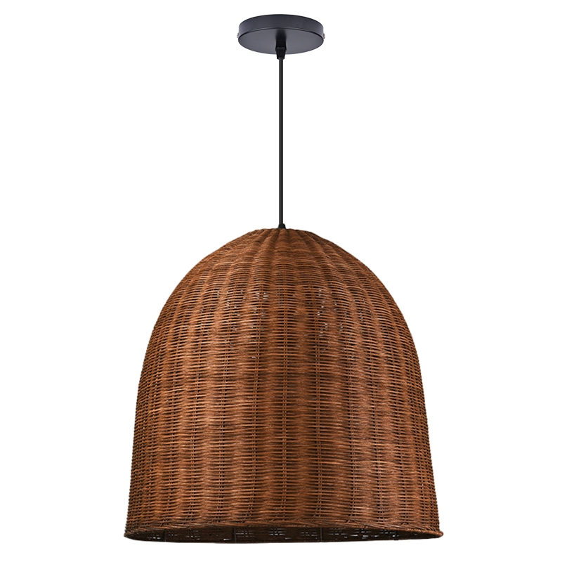 Wabi Sabi Rattan Pendant Light Dark Retro Restaurant Handwoven Shade