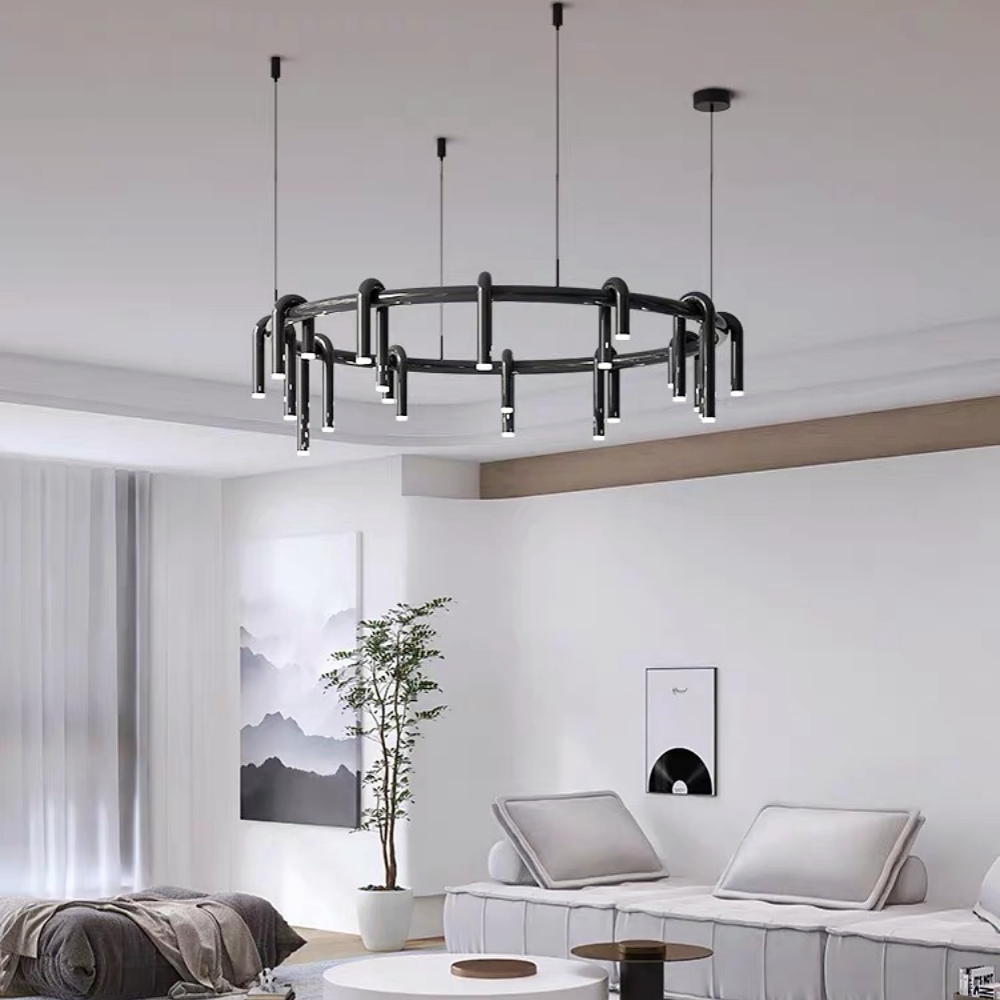 Nordic Modern U-Shaped Circular Pendant Light for Bedroom - Minimalist Creative Design