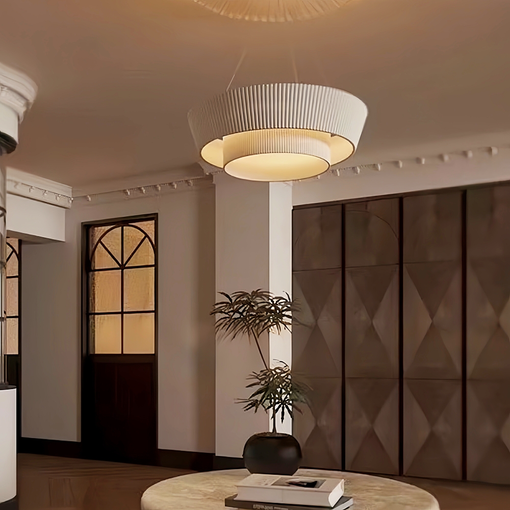 Japanese Style Creative Pleated Fabric Lighting Fixtures