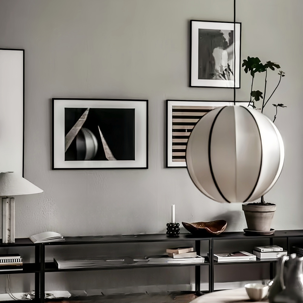 Living Room Satin Chandelier Japanese Medieval Vintage Pendant Lamps Set