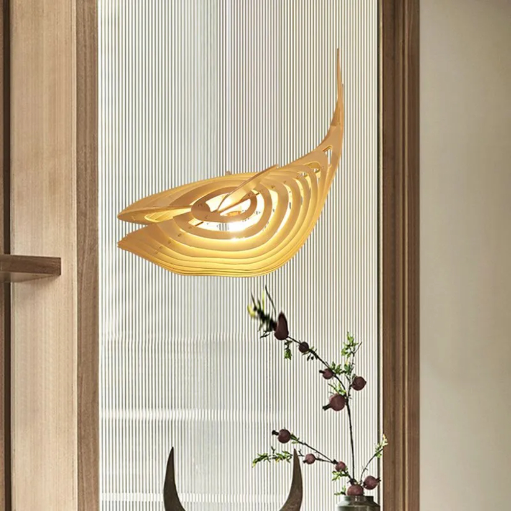 Creative Solid Wood Whale Chandelier Personalized Decorative Fish Shaped Chandelier