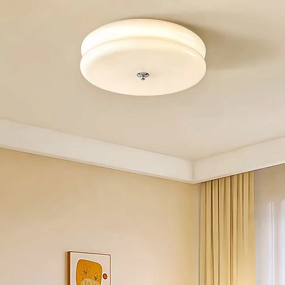 French-style Bedroom Glass Ceiling Lamp Cream Simple Living Room Lighting