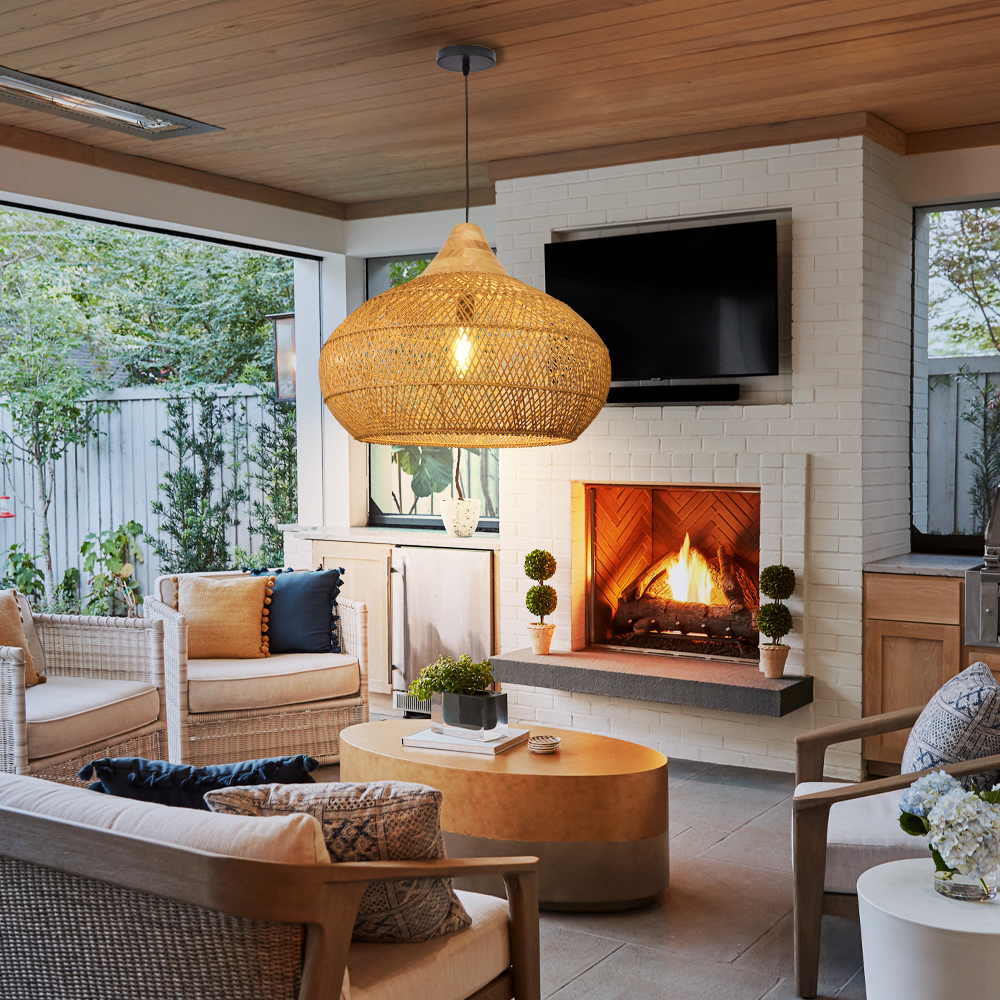 Wabi-sabi Rattan Chandeliers Rustic Handwoven Light Fixture for Restaurant