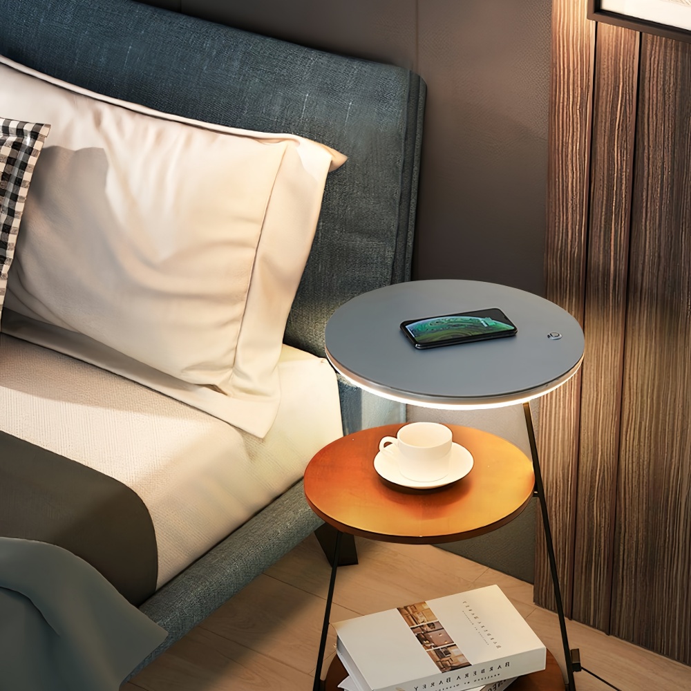 Modern Dimmable Floor Lamp with Integrated Drawer Storage