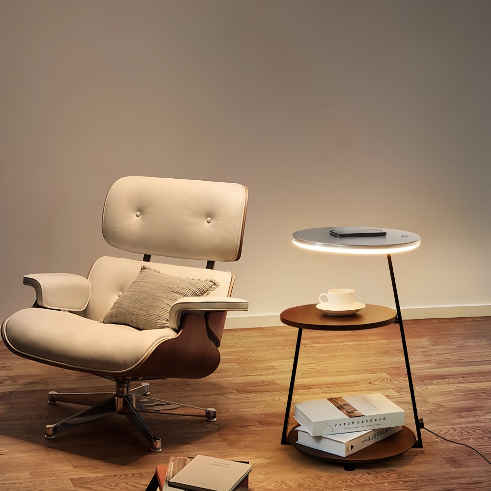 Modern Dimmable Floor Lamp with Integrated Drawer Storage