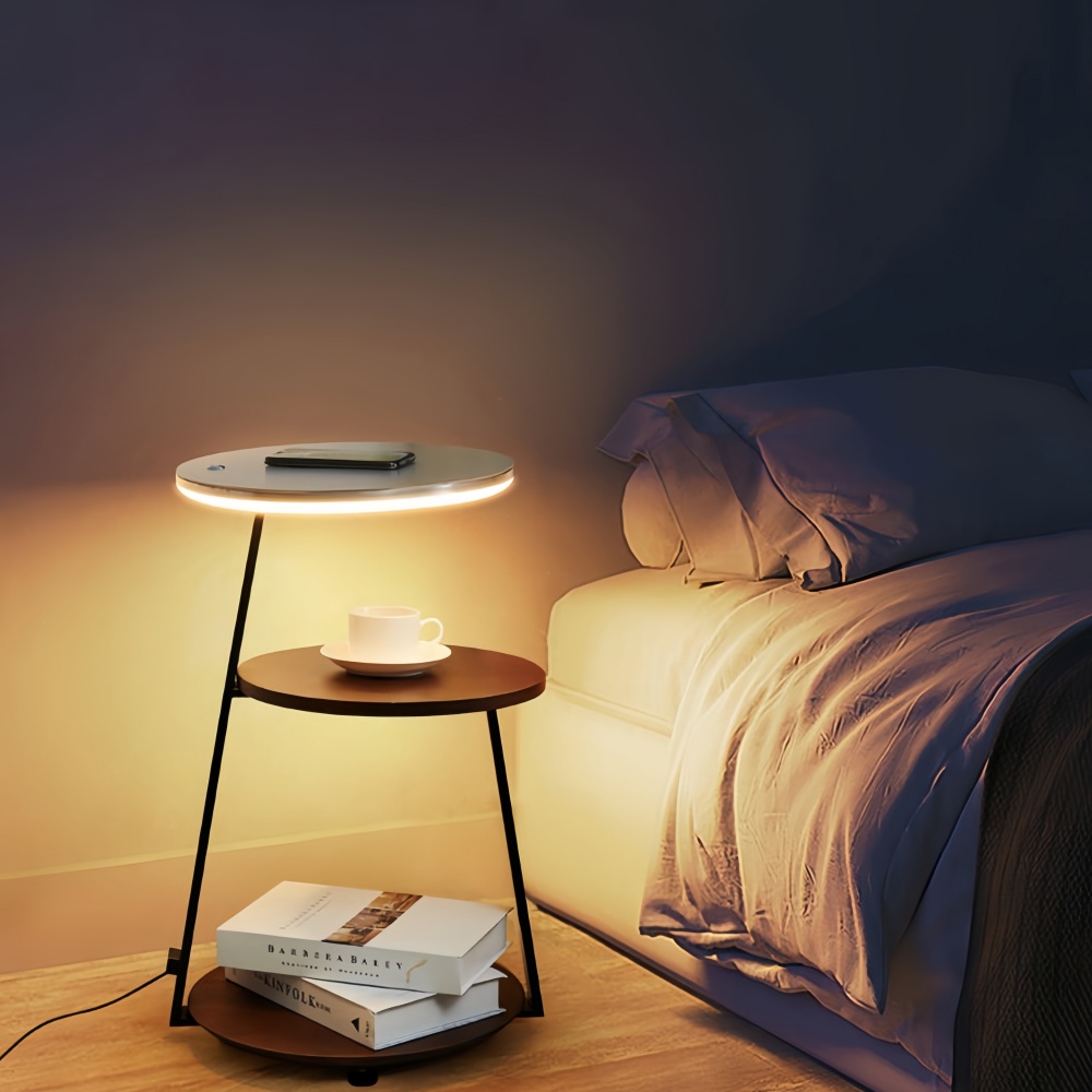 Modern Dimmable Floor Lamp with Integrated Drawer Storage