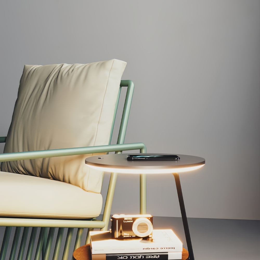 Modern Dimmable Floor Lamp with Integrated Drawer Storage