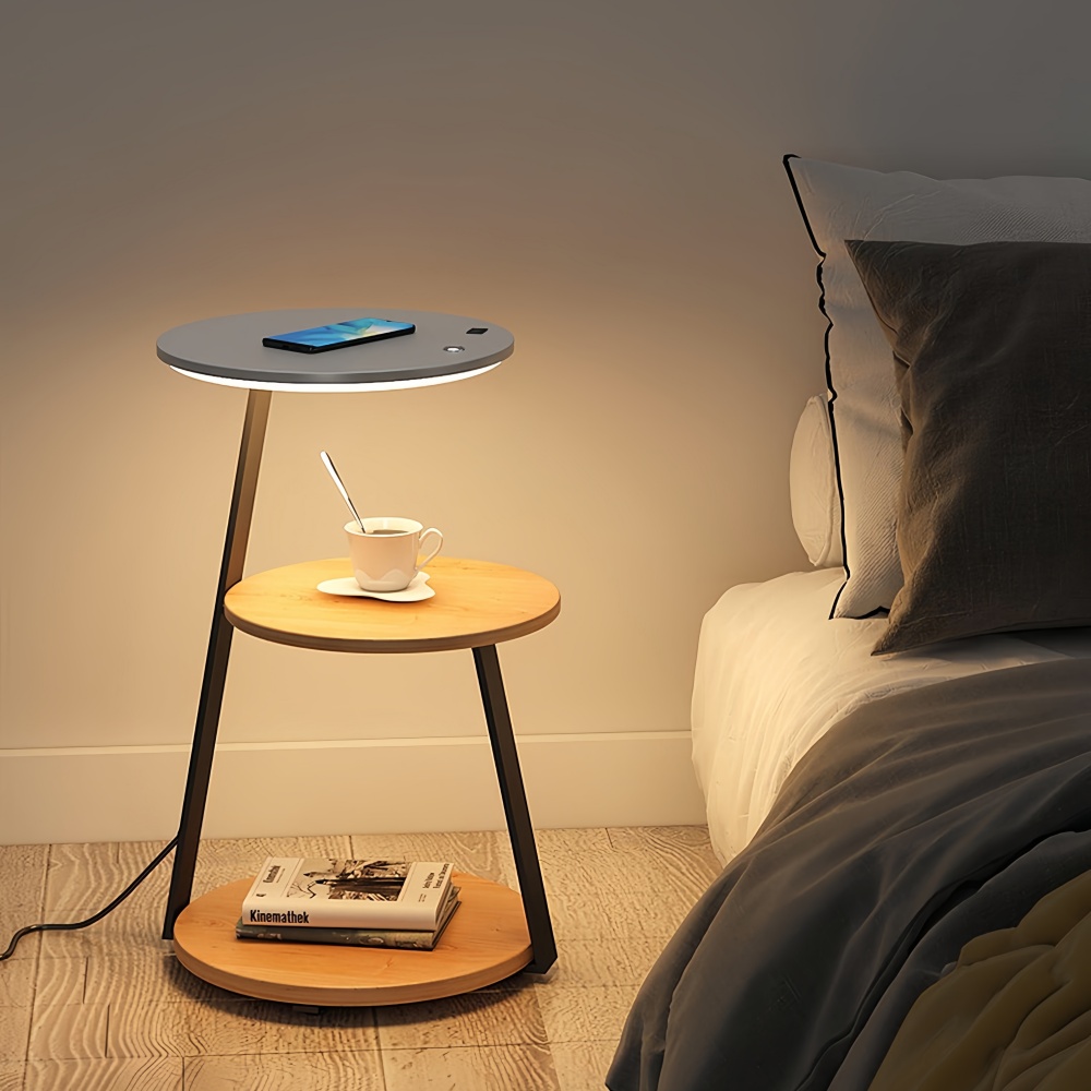 Modern Dimmable Floor Lamp with Integrated Drawer Storage