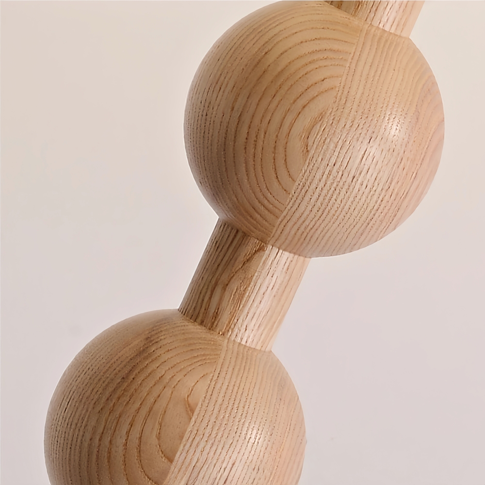 Retro White Wax Wood Fabric Lampshade Bedroom Floor Lamp