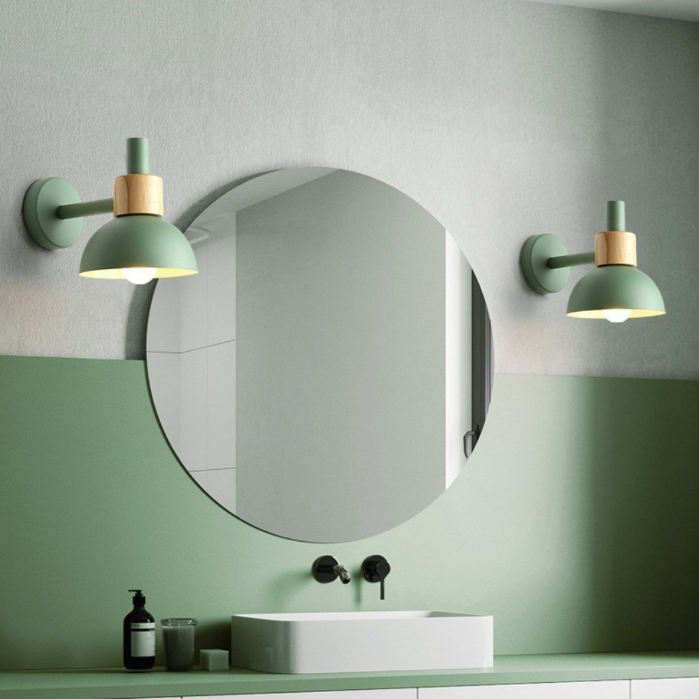 Macaron color matte dome wall lamp in living room foyer hallway