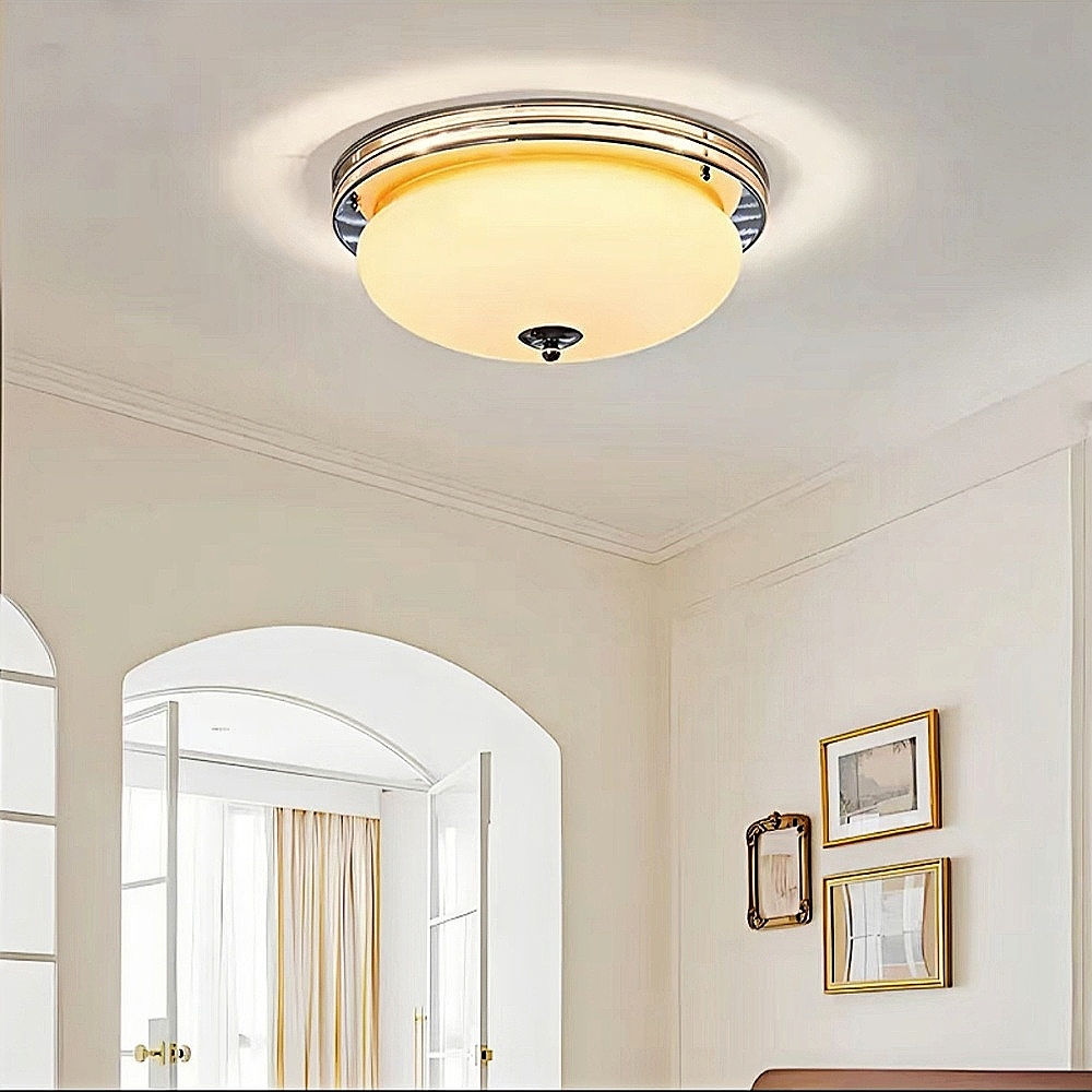 Bauhaus French Custard Tart shaped Cream Wind Ceiling Light