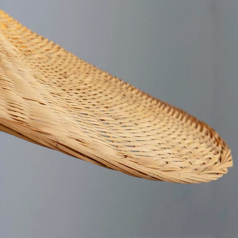 Farmhouse Handmade Bamboo Wicker Straw Hat Pendant Light Shade