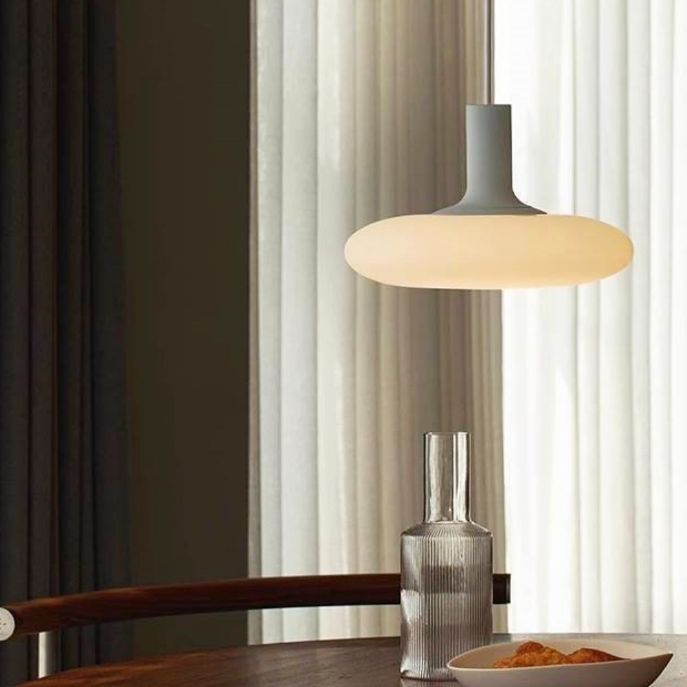 Nordic Cream White Glass Pendant Lamp Minimalist Ambient Lighting