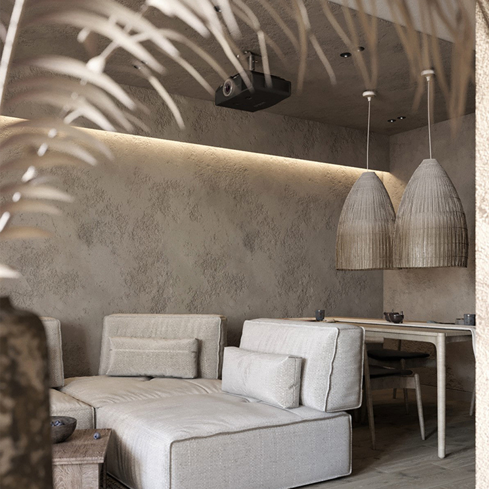 Japanese Style Wabi-sabi Dining Room Modern White Rattan Chandelier