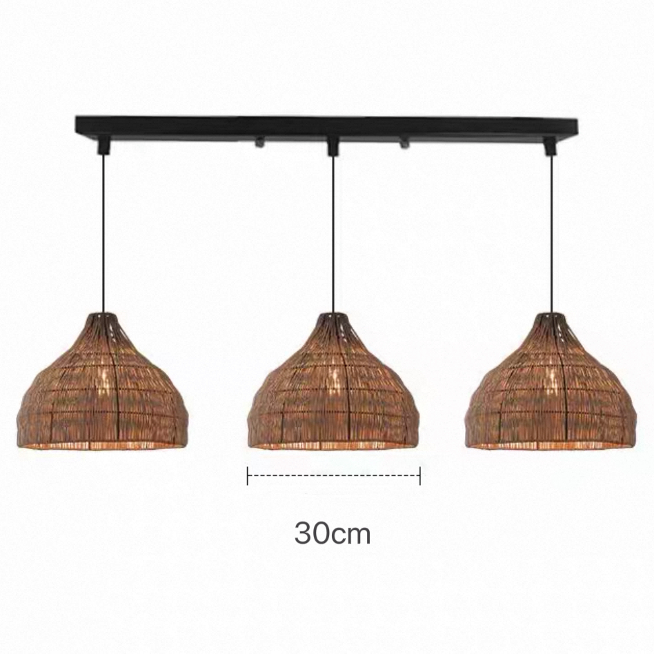 Wabi-sabi Rattan Pendant Light Duplex Loft Chandelier