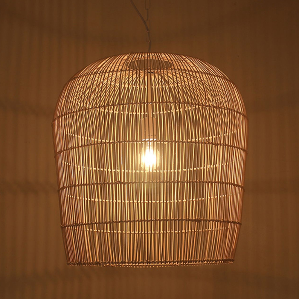 Coastal Chic Rattan Lighting Natural Handwoven Pendant Lamp Shade