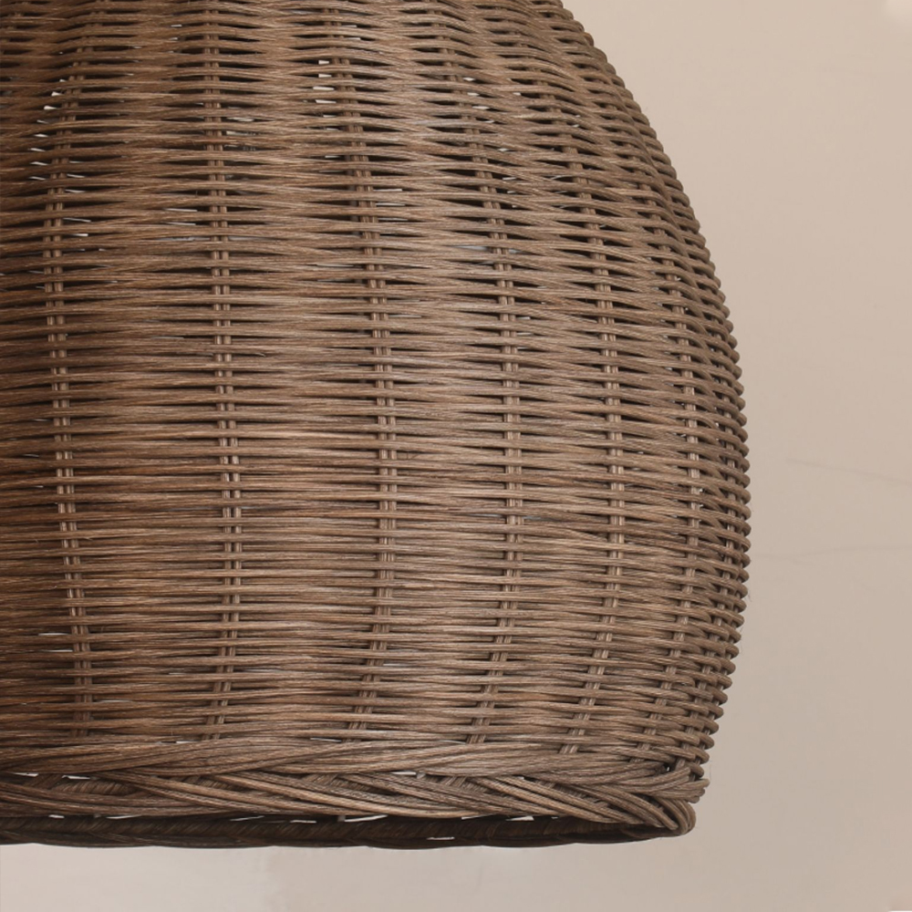 Retro Pastoral Pendant Light Mid Century Rattan Chandelier