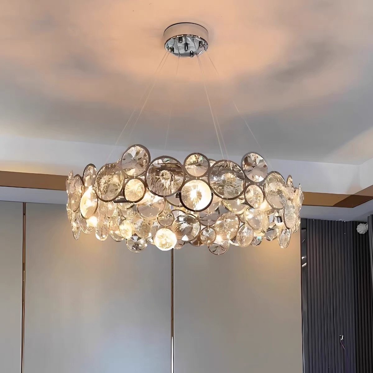 Modern Light Luxury Living Room BubbleGrystal Chandelier