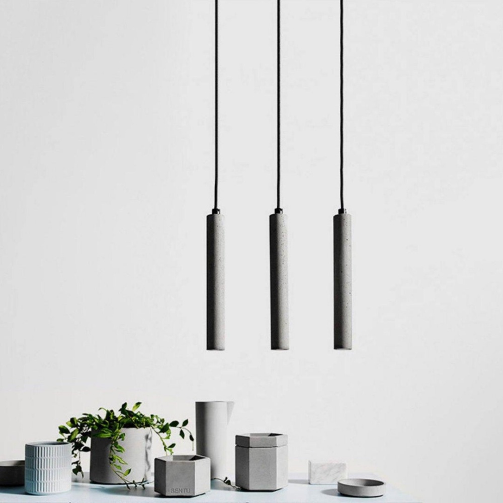 Creative Micro Cement Industrial Terrazzo Strip Pendant Light